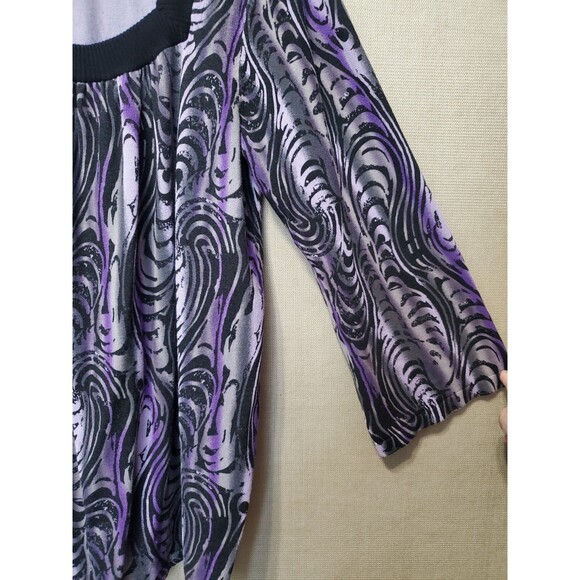 Lane Bryant Purple/Black Square Neck Sweater Tunic Size 26/28 - Picture 2 of 5